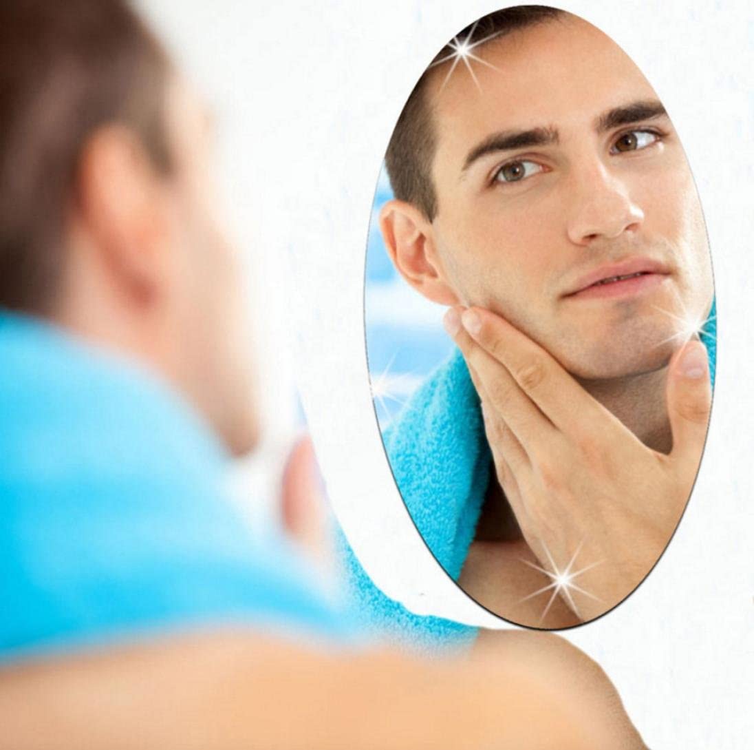 Oval Shape Flexible Self Adhesive Non-Glass Mirror Sticker