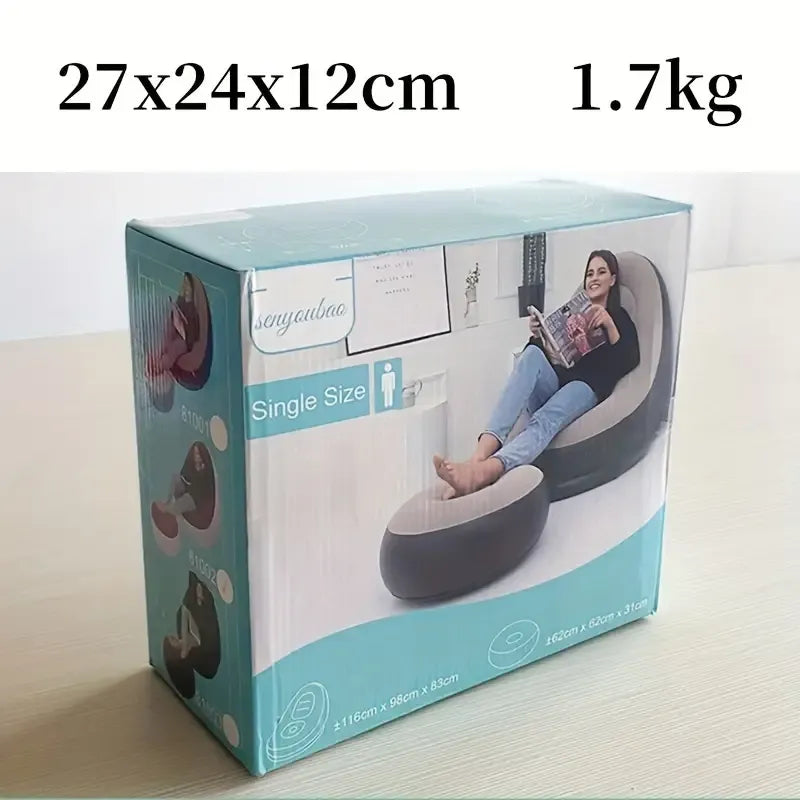 Inflatable Sofa with Footrest and Free Electric Inflator