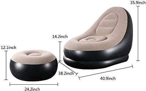 Inflatable Sofa with Footrest and Free Electric Inflator